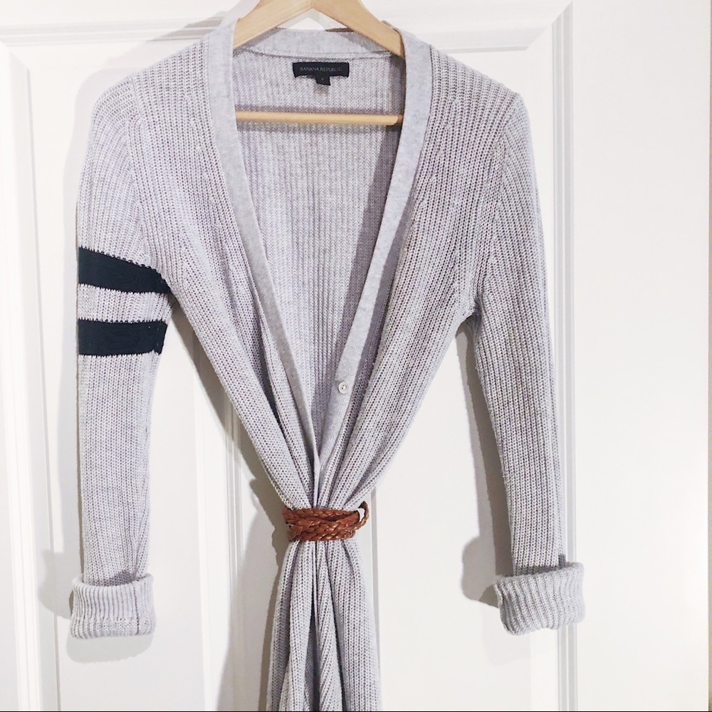 Banana Republic Long Grey Sweater Cardigan